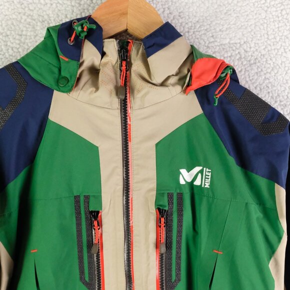 Millet Rain Jacket Mens Small Green Blue Expert Series Gore Tex Lightweight 95 - Picture 2 of 11